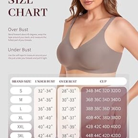 NEW ❤️ GAILIFE Seamless, Supportive, Molded Cups, Push-Up Bra in Taupe - Picture 9 of 9